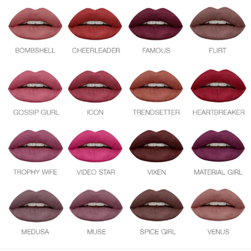 16 Long Lasting Waterproof Liquid Matte Lip Gloss