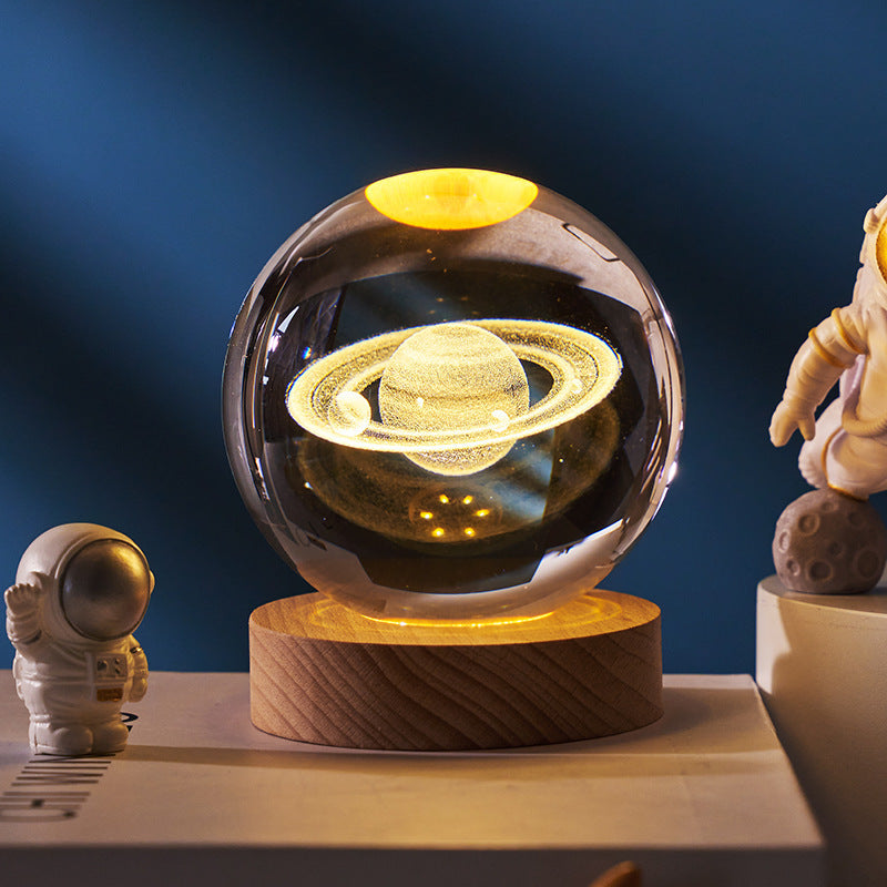 Luminous Starry Sky And Planets Moon Small Crystal Ball Night Lamp