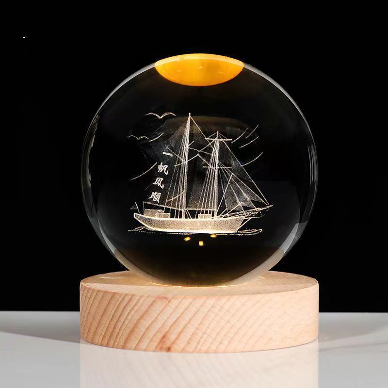 Luminous Starry Sky And Planets Moon Small Crystal Ball Night Lamp