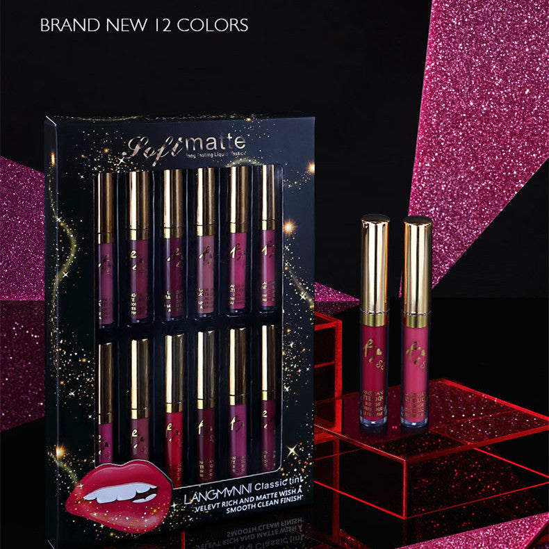12 Colors set Lasting Matte Lip Gloss