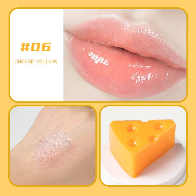 Cute Cheese Lip Balm Temperature Change Moisturizing