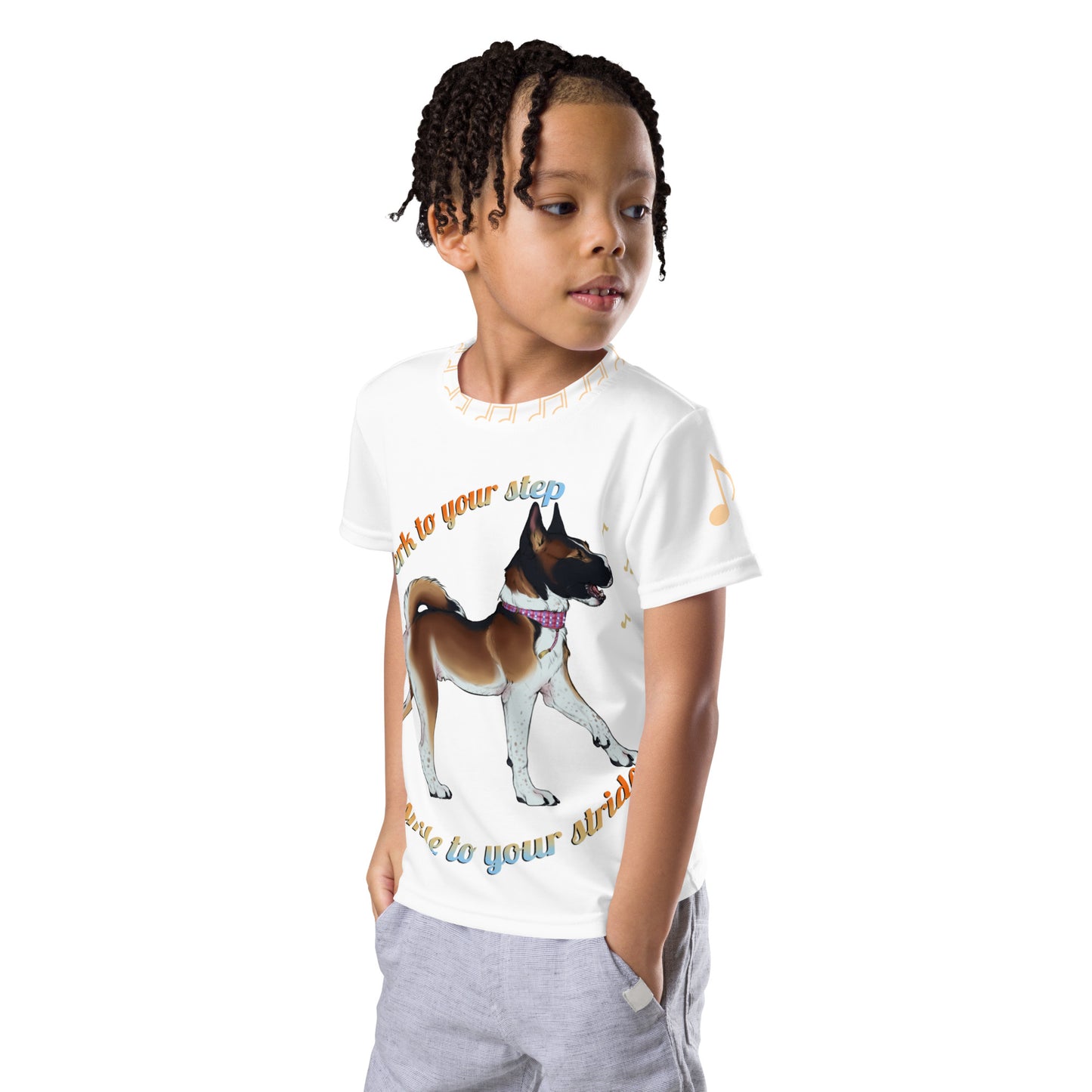 Kids A Perk To Your Stride White Crew Neck T-shirt