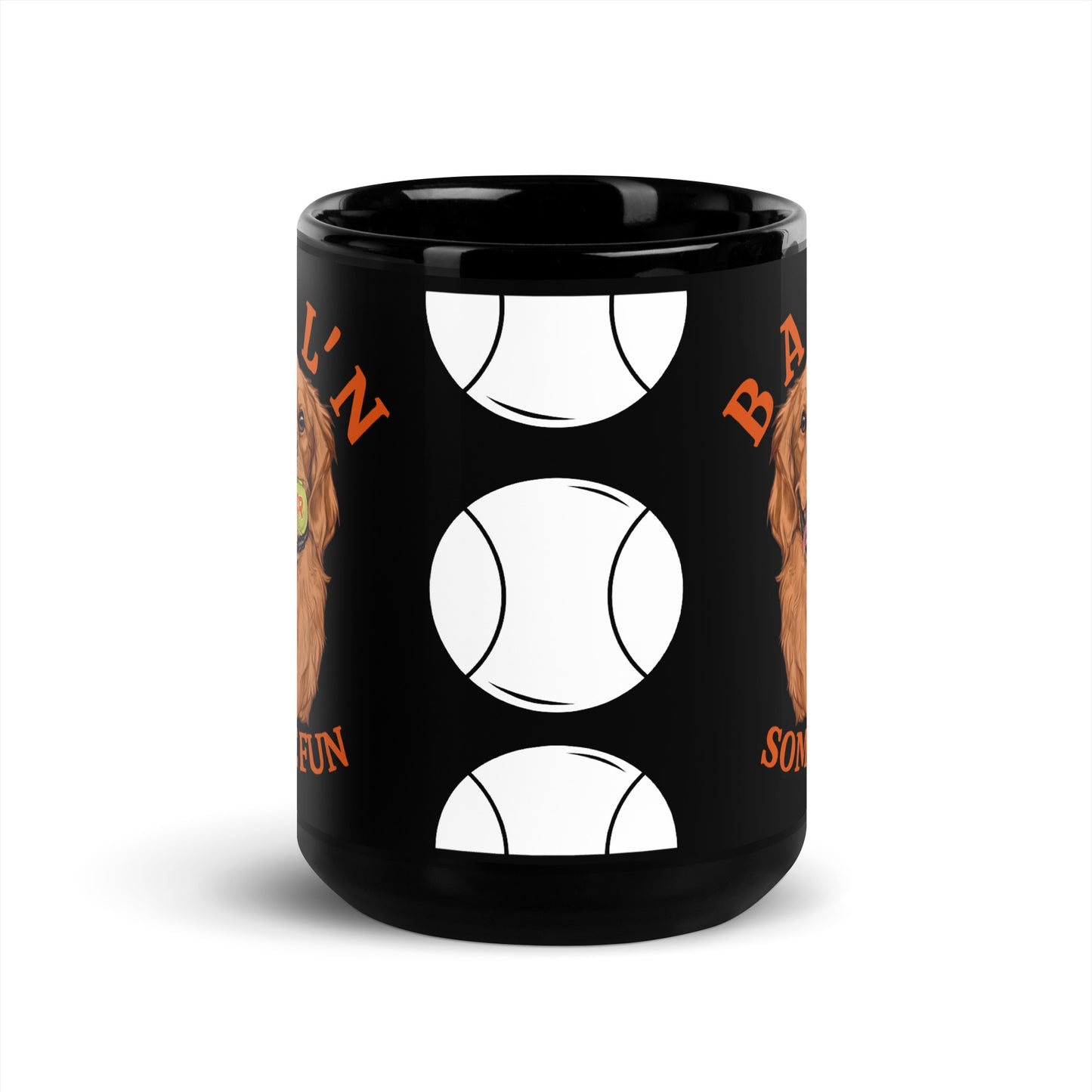 Ball'N Golden Retriever - Black Mug