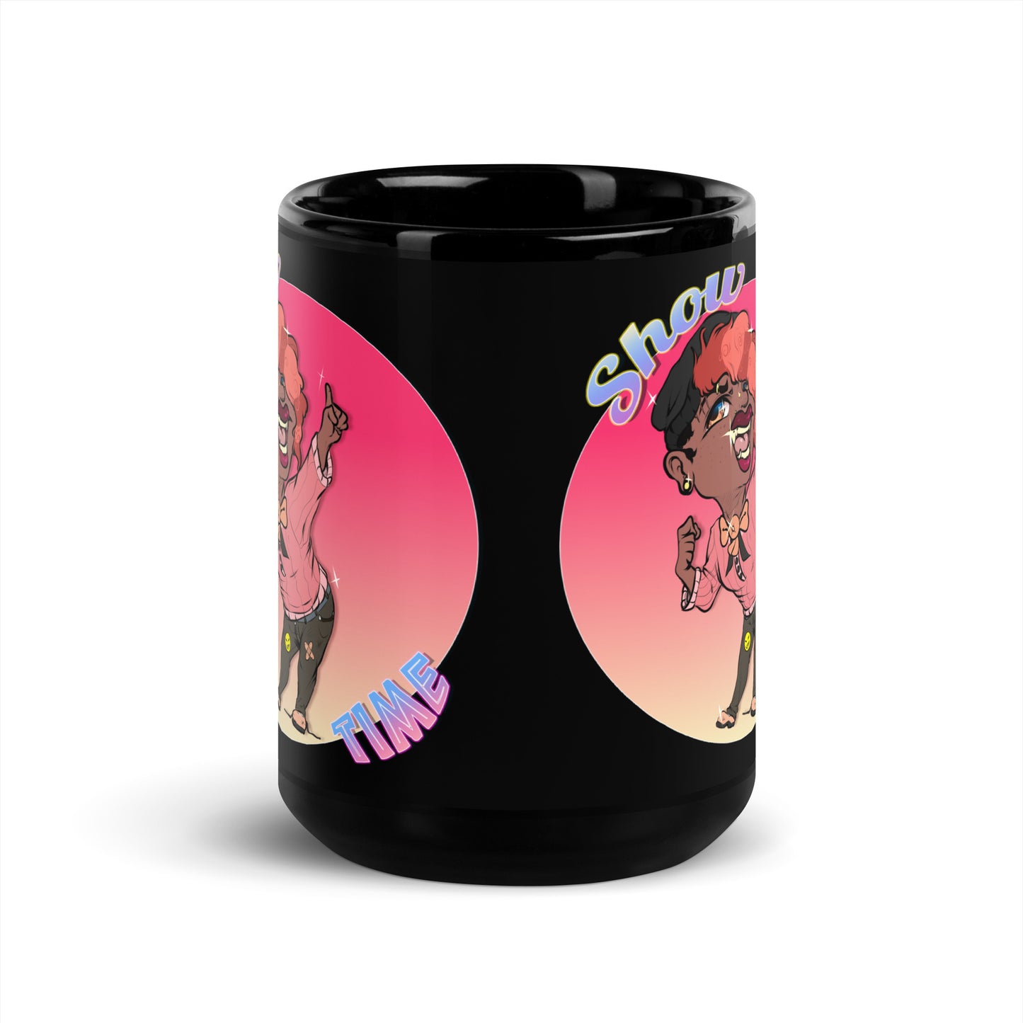 Show Time Black Glossy Mug