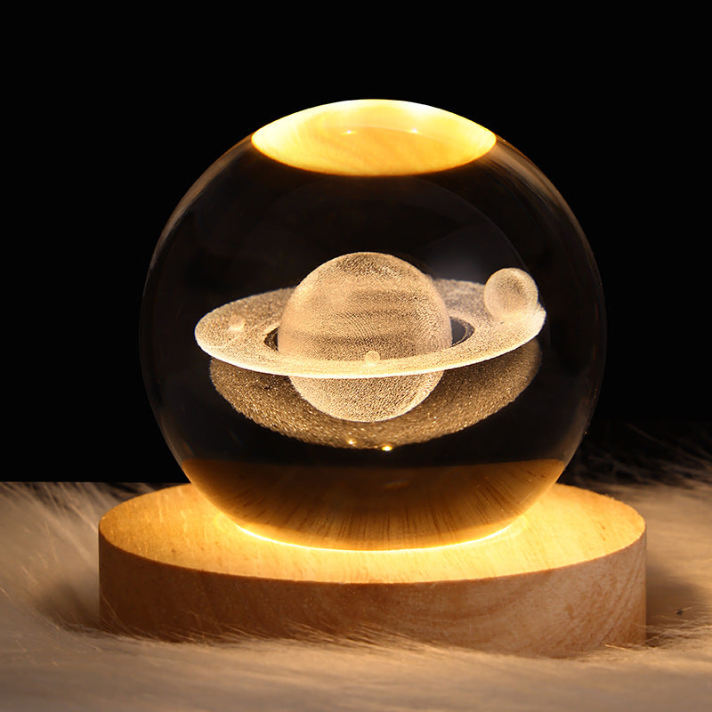 Luminous Starry Sky And Planets Moon Small Crystal Ball Night Lamp
