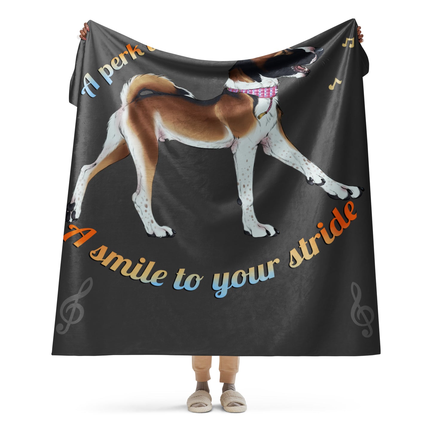 A Perk To Your Stride Dark Grey Sherpa blanket