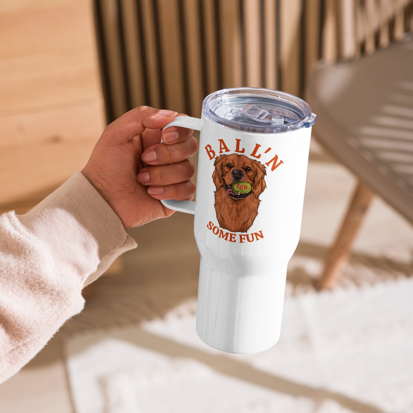 Ball'N Golden Retriever Travel mug