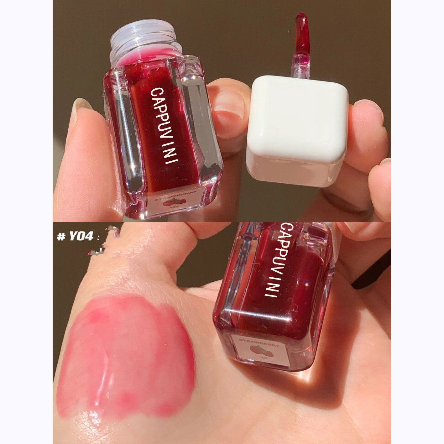 Small Square Glass Moisturizing And Nourishing Mirror Lip Lacquer Lip Gloss