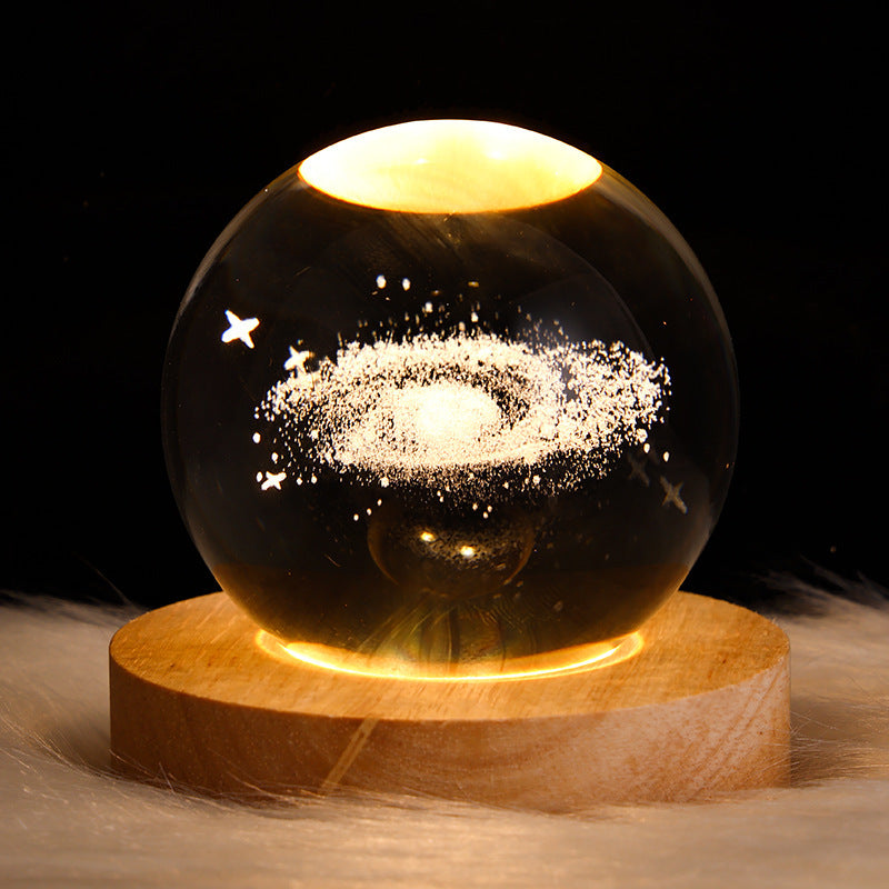 Luminous Starry Sky And Planets Moon Small Crystal Ball Night Lamp