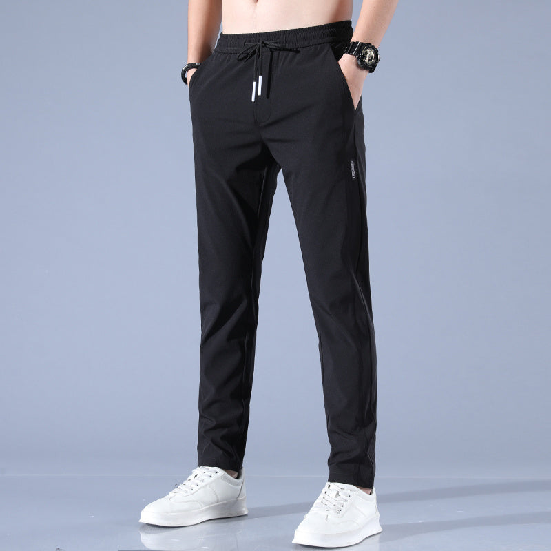 Men's Summer Thin Ice Loose Breathable Silk Pants