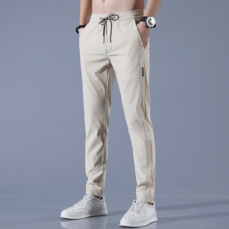 Men's Summer Thin Ice Loose Breathable Silk Pants