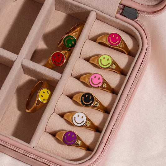 Women Smiley Face Rings