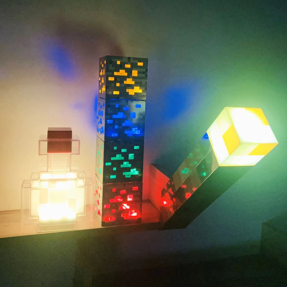 Minecraft Brownstone Flashlight Torch Lamp Bedroom Decorative