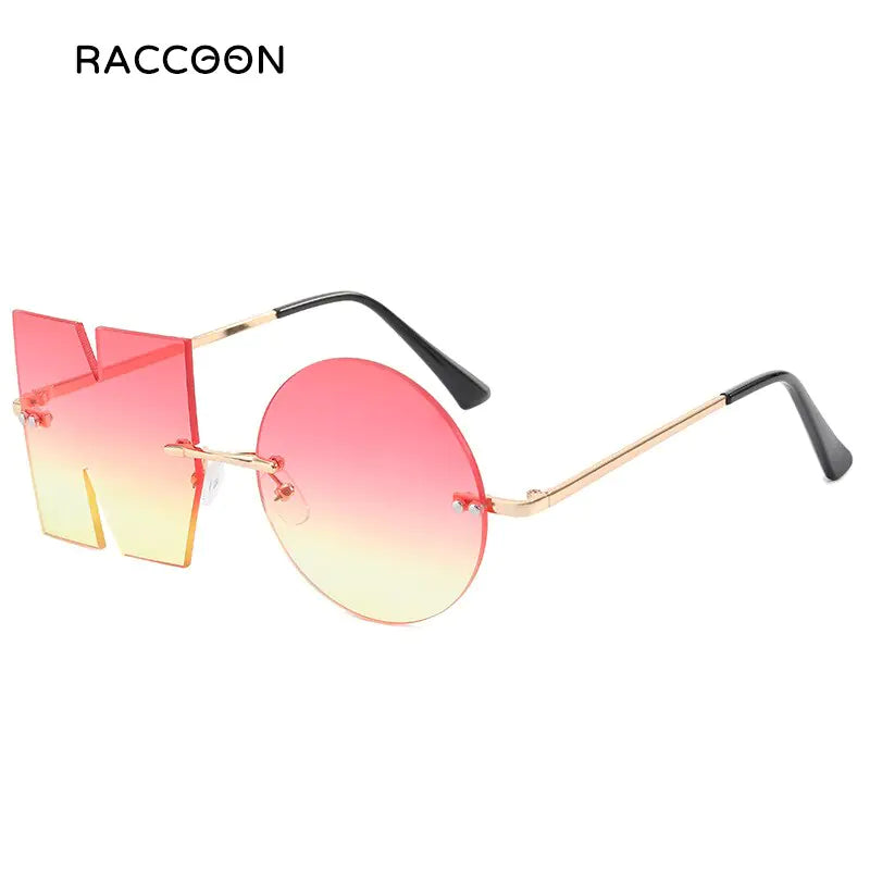 Rimless NO Letter Sunglasses