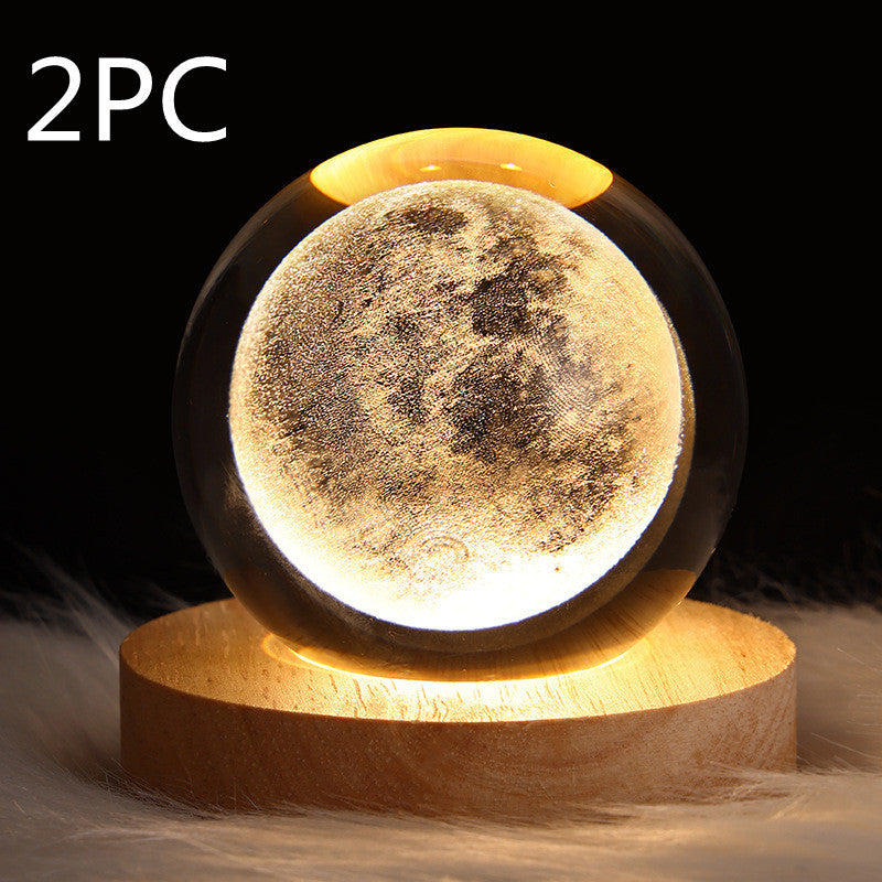 Luminous Starry Sky And Planets Moon Small Crystal Ball Night Lamp