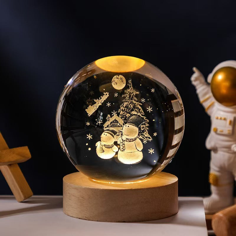 Luminous Starry Sky And Planets Moon Small Crystal Ball Night Lamp