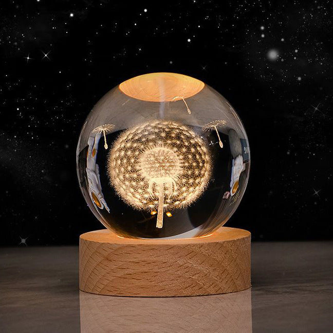 Luminous Starry Sky And Planets Moon Small Crystal Ball Night Lamp