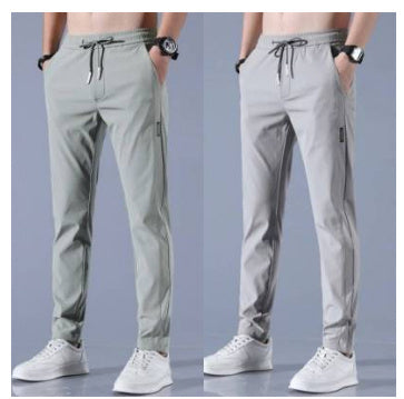 Men's Summer Thin Ice Loose Breathable Silk Pants