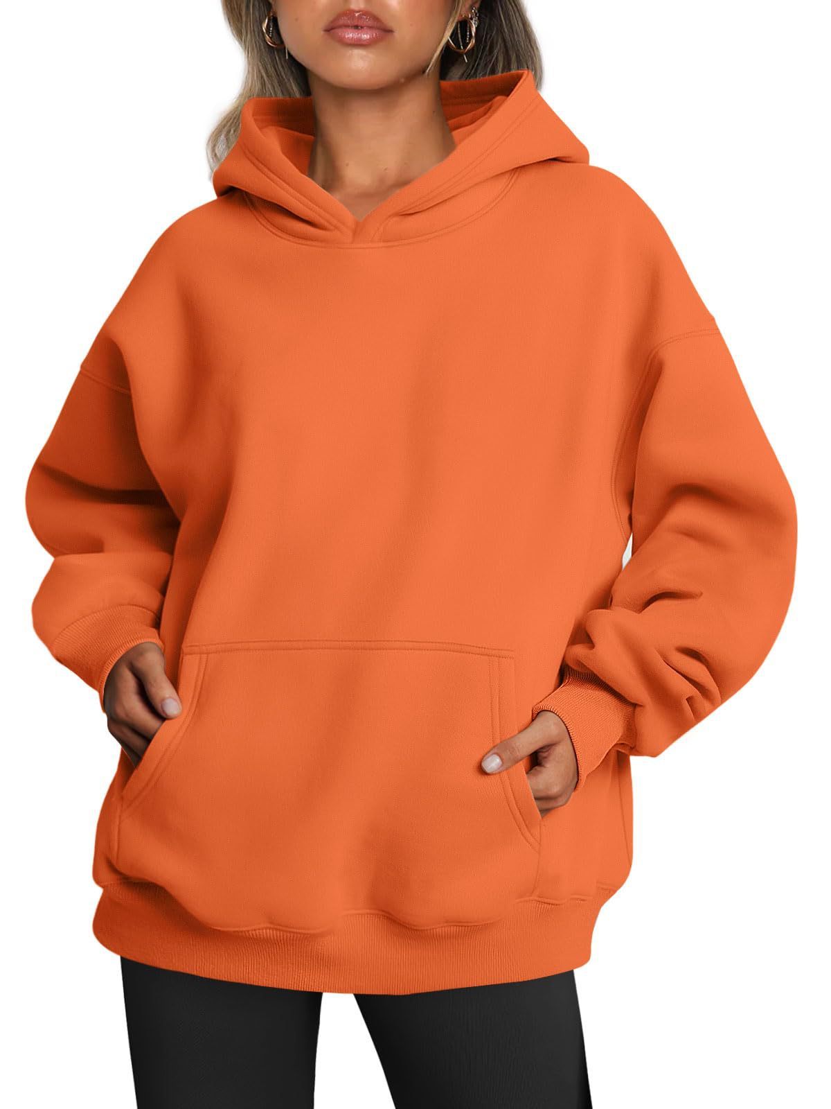 Women's Oversized  Long Sleeve Fleece Loose Pullover Hoodie Sweatshirt With Pocket