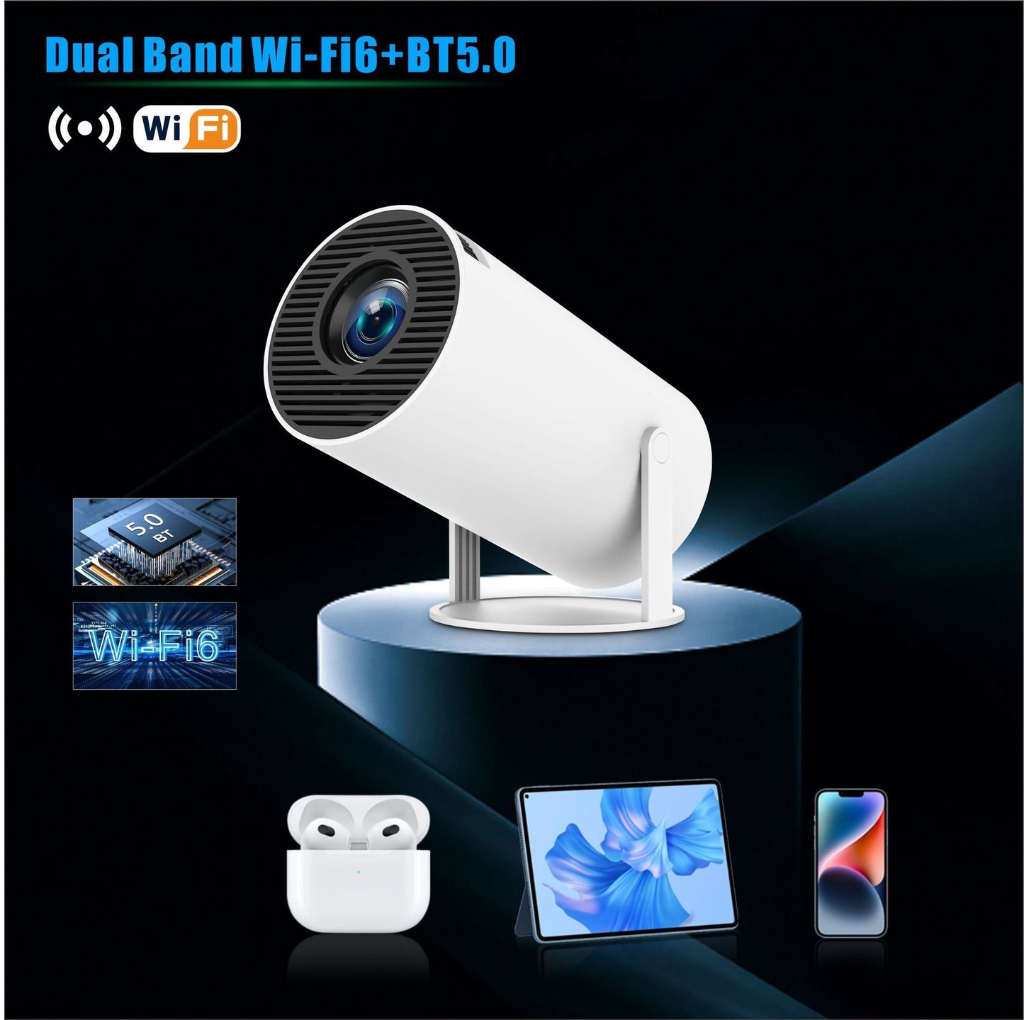 HY300 Pro Small Portable Projector Home Theater Entertainment