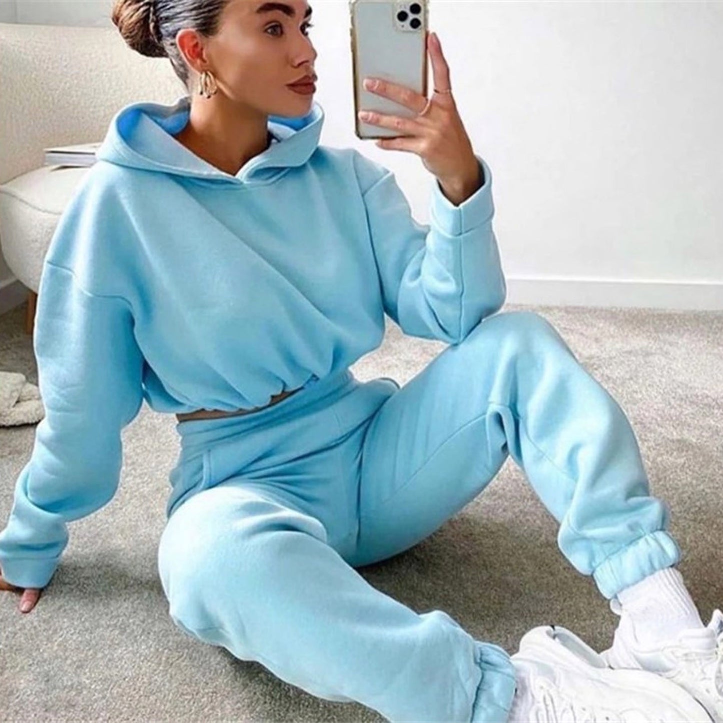 Women  2 Pcs Casual Long Sleeve Sportswear