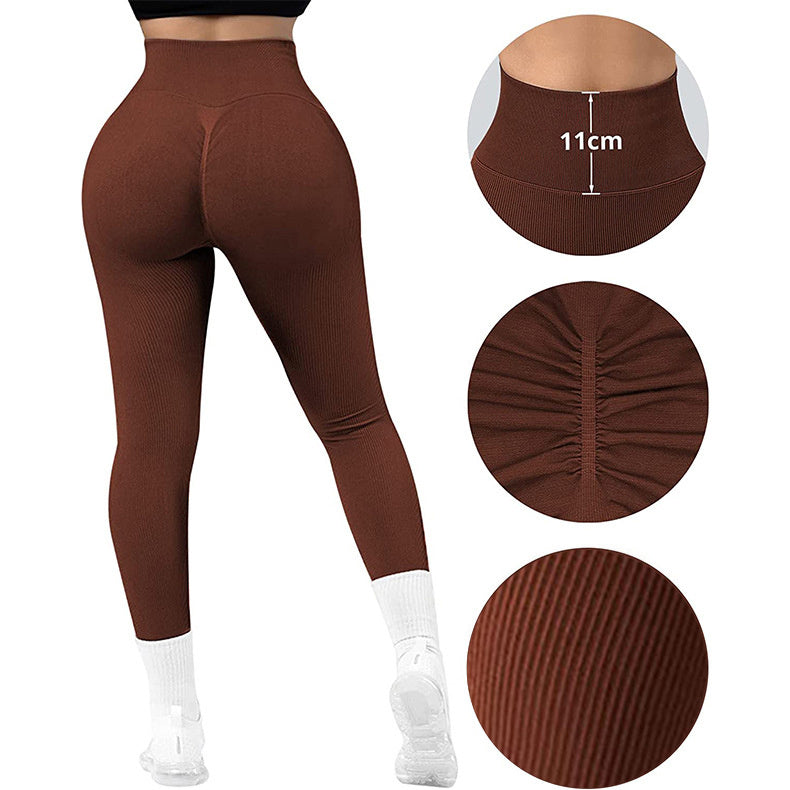 Women's Solid High Waist Seamless Slimming Fitness Yoga Pants