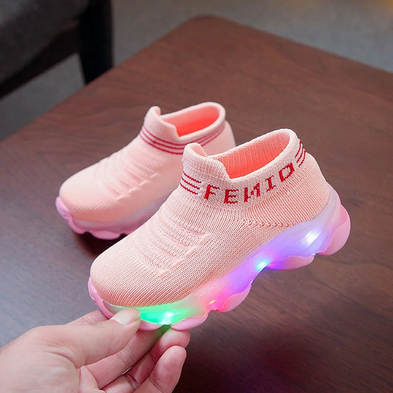 LED Luminous Mesh Sneakers For Kids