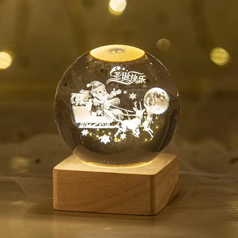 Luminous Starry Sky And Planets Moon Small Crystal Ball Night Lamp