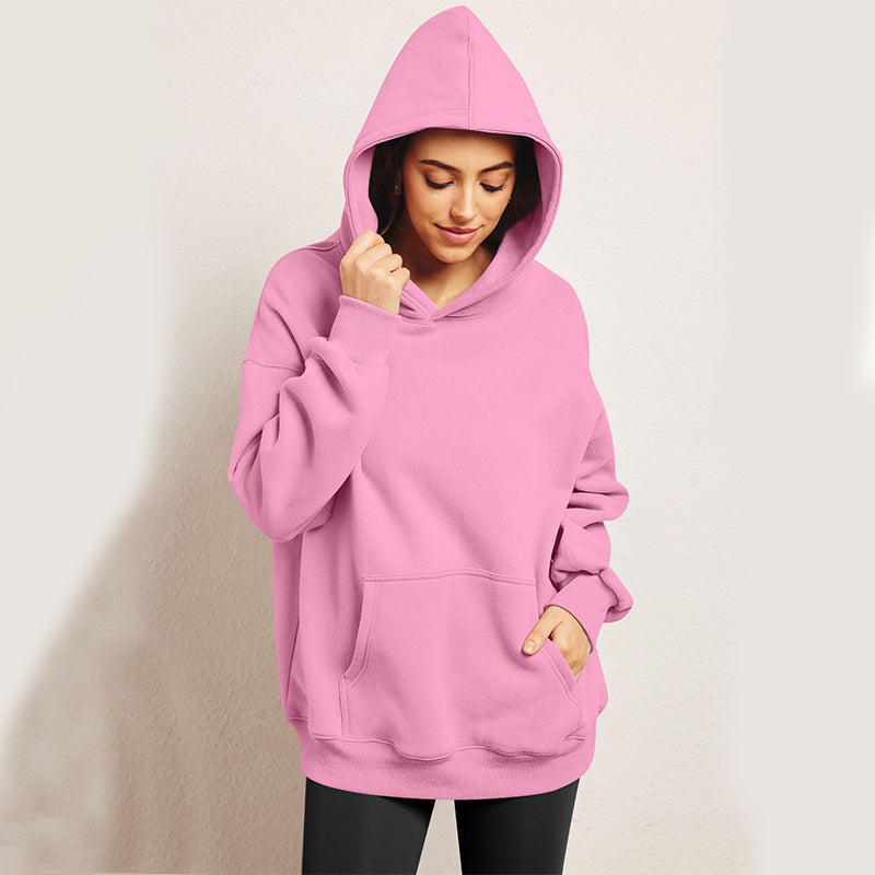 Women's Oversized  Long Sleeve Fleece Loose Pullover Hoodie Sweatshirt With Pocket