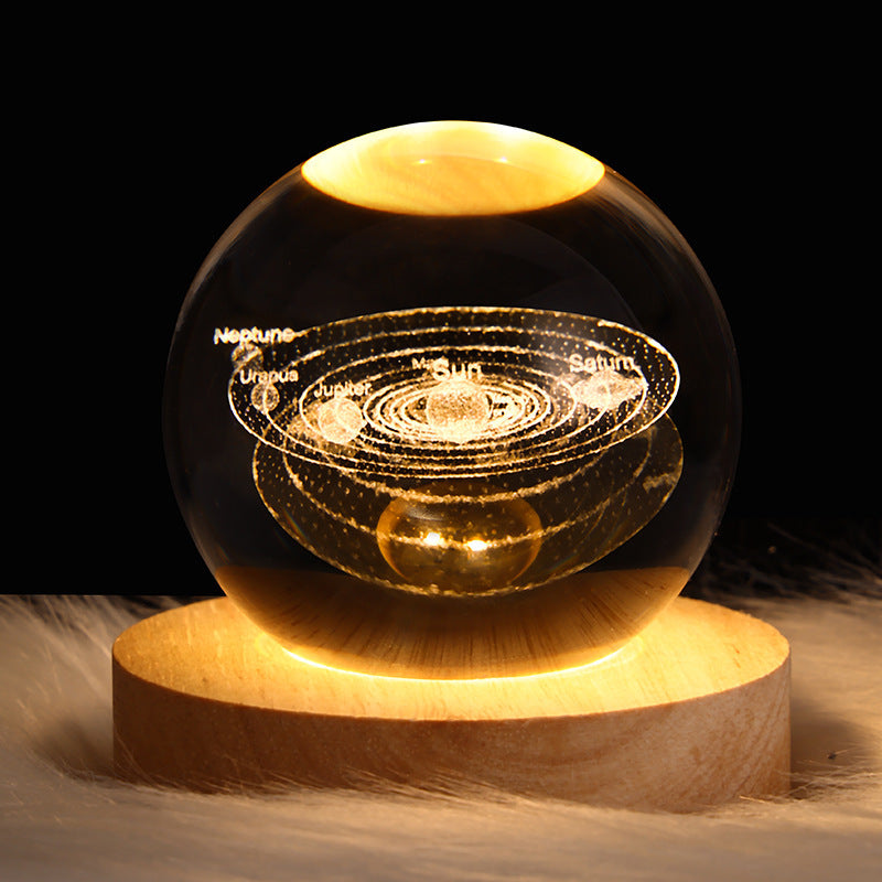 Luminous Starry Sky And Planets Moon Small Crystal Ball Night Lamp