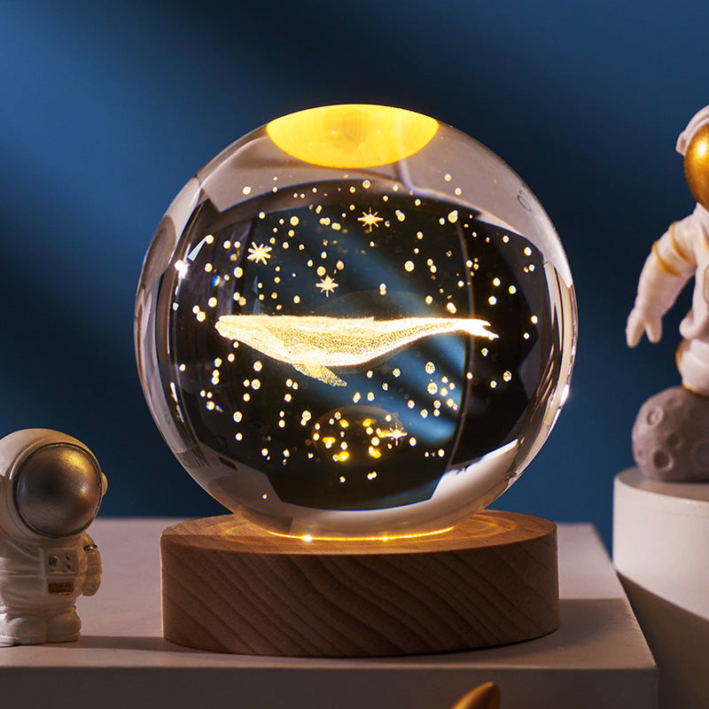 Luminous Starry Sky And Planets Moon Small Crystal Ball Night Lamp
