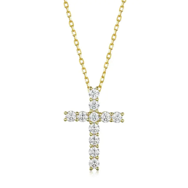 Women Moissanite Cross Pendants