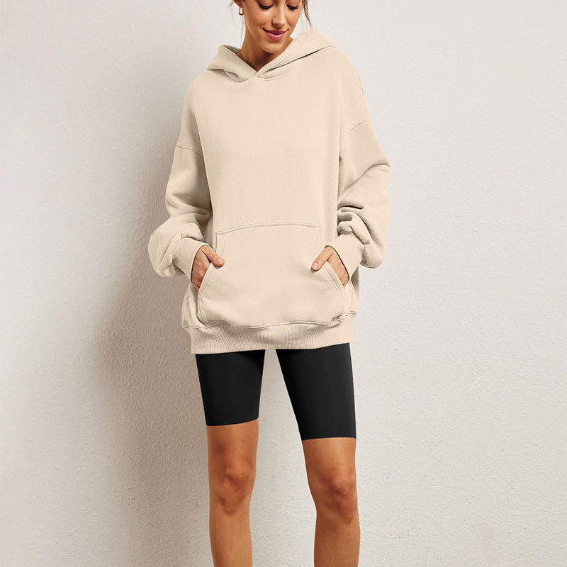 Women's Oversized  Long Sleeve Fleece Loose Pullover Hoodie Sweatshirt With Pocket