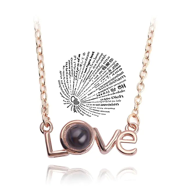 Projection 100 Languages "I Love You"  Pendant Necklace