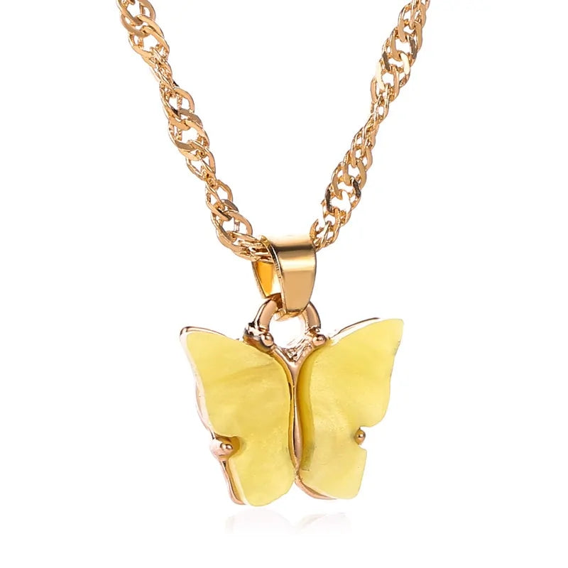 Bohemian Beach Chain Butterfly Pendant Choker Necklace