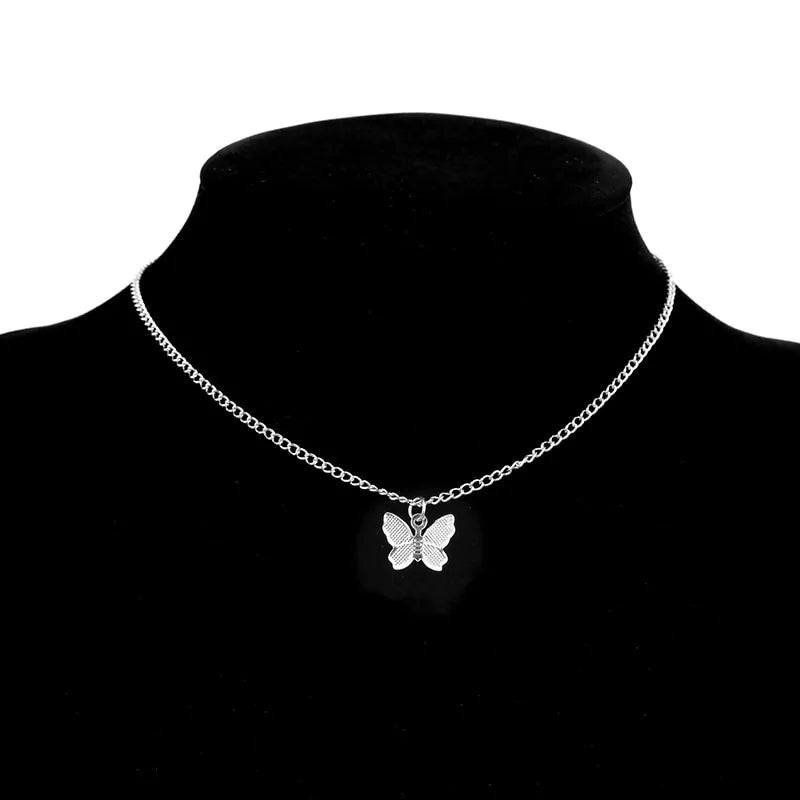 Bohemian Beach Chain Butterfly Pendant Choker Necklace