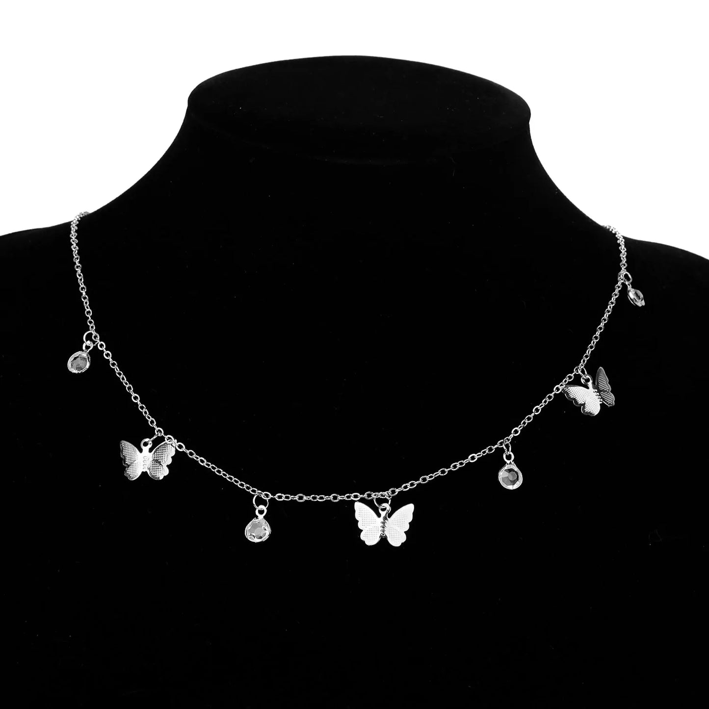 Bohemian Beach Chain Butterfly Pendant Choker Necklace