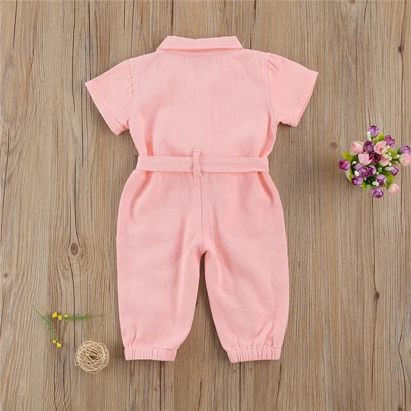 Infant Girls Denim Jumpsuit