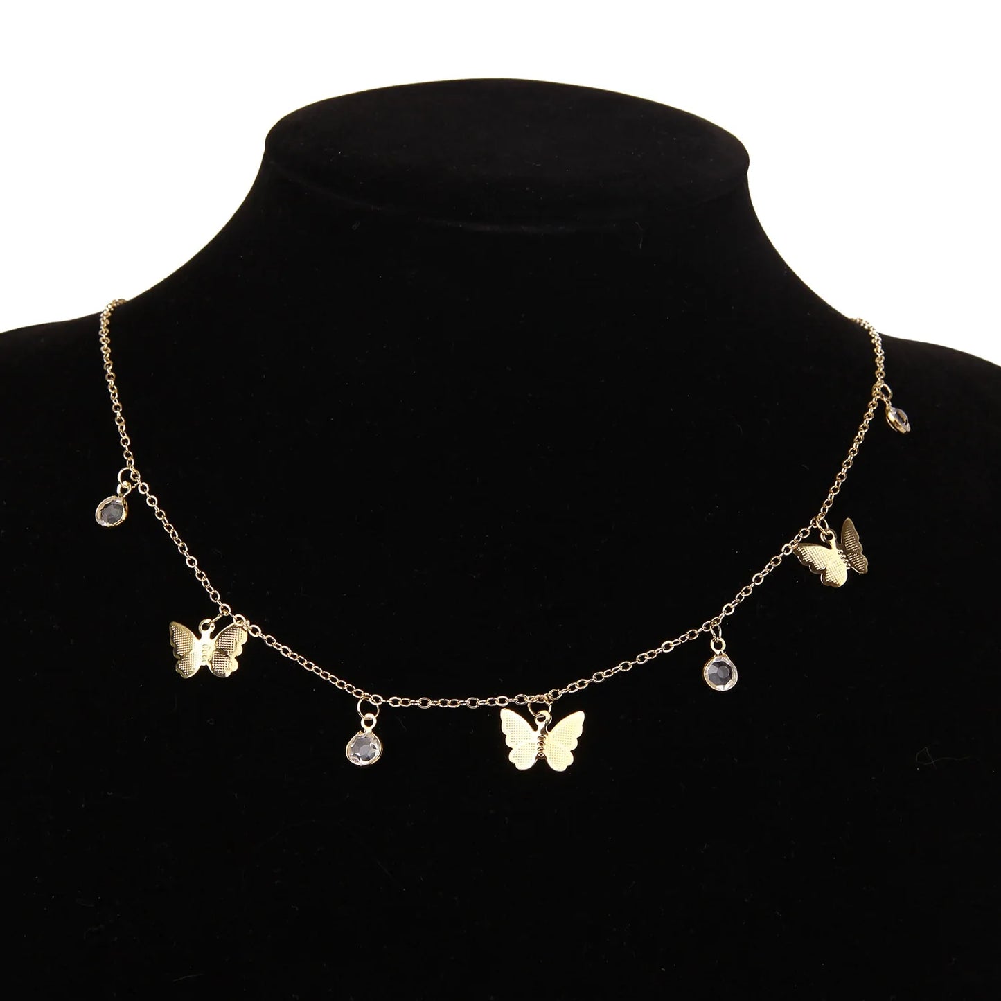 Bohemian Beach Chain Butterfly Pendant Choker Necklace