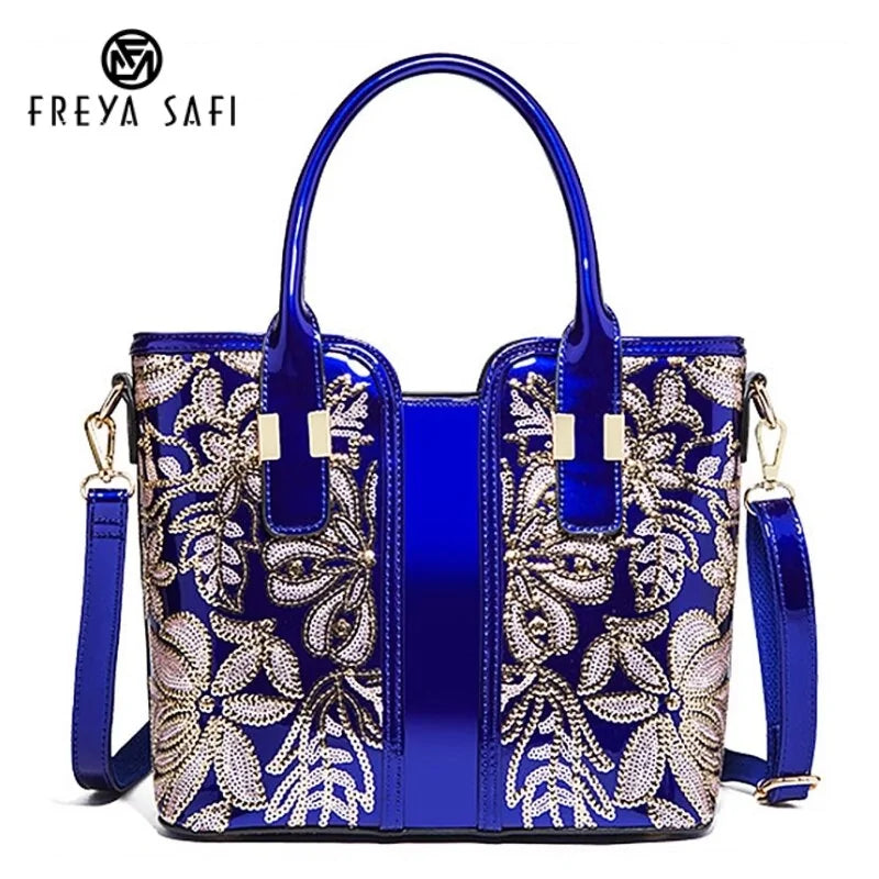 High Quality Women's Luxury Appliques Flower Messenger Bag