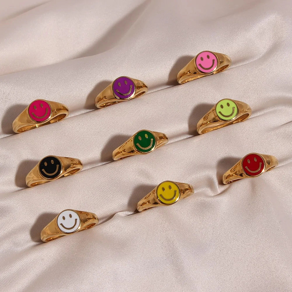 Women Smiley Face Rings