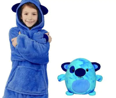 Kids Soft Plush Hoodie Pets Blanket