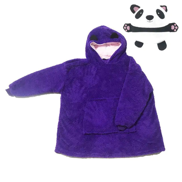 Kids Soft Plush Hoodie Pets Blanket