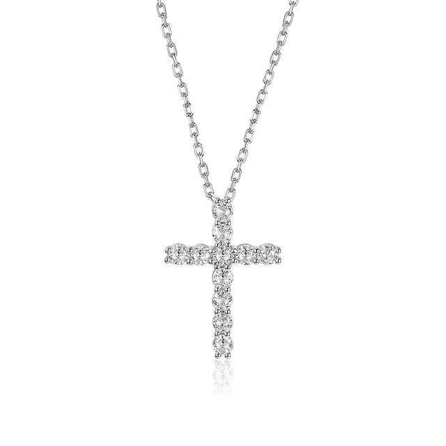 Women Moissanite Cross Pendants