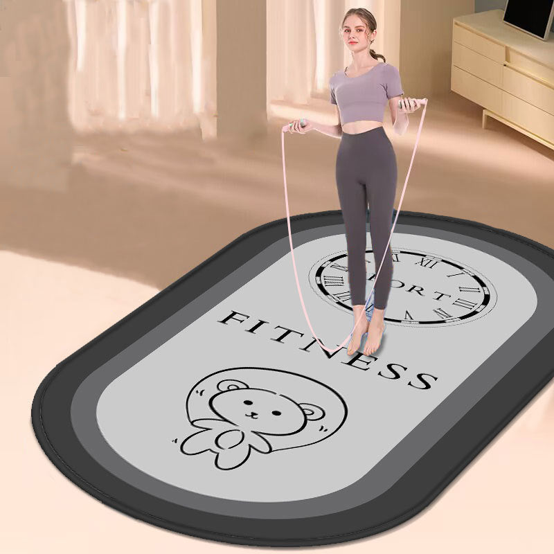 Oval Home Indoor Silent Anti-slip Thickened Fitness Mat