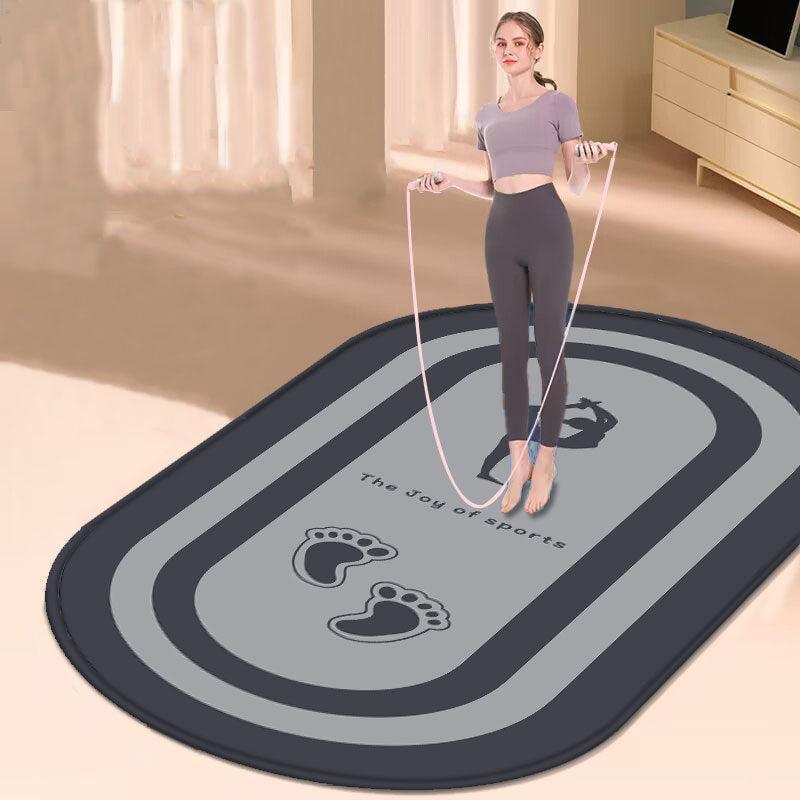 Oval Home Indoor Silent Anti-slip Thickened Fitness Mat