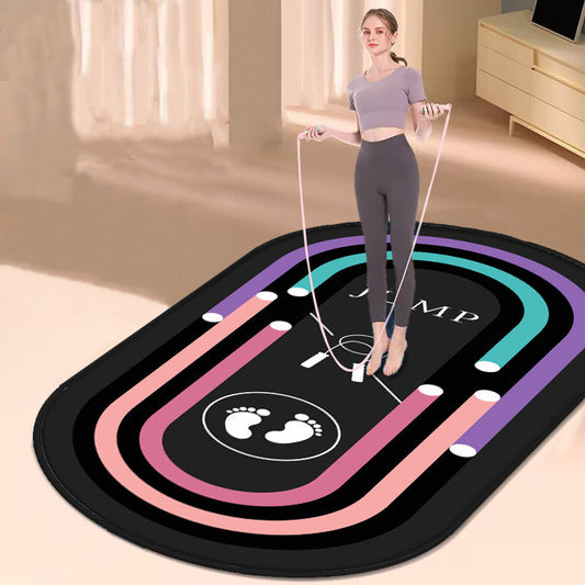 Oval Home Indoor Silent Anti-slip Thickened Fitness Mat