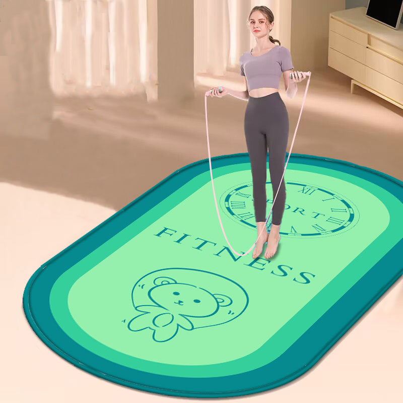 Oval Home Indoor Silent Anti-slip Thickened Fitness Mat