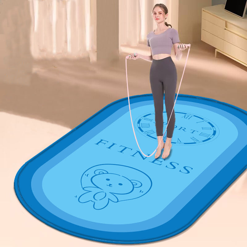 Oval Home Indoor Silent Anti-slip Thickened Fitness Mat