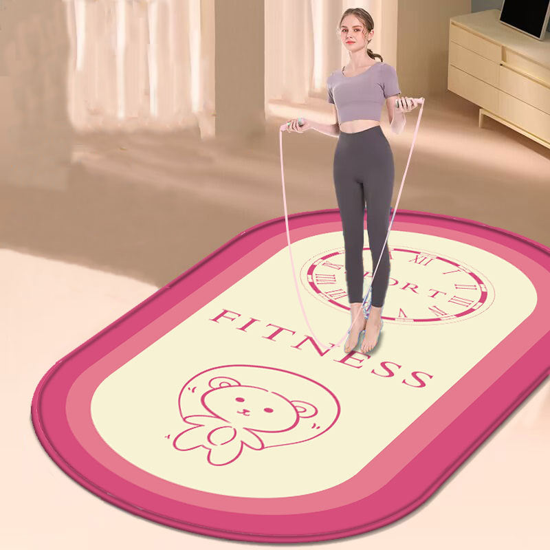 Oval Home Indoor Silent Anti-slip Thickened Fitness Mat